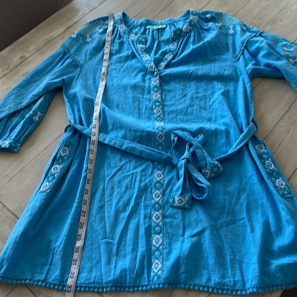 Melissa Odabash Cathy Azure belted embroidered cotton and linen-blend S Dress - Picture 12 of 16